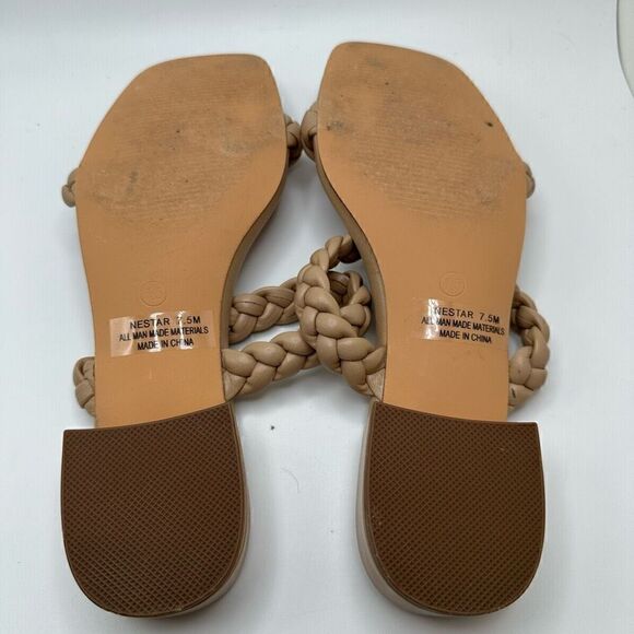CUSHIONAIRE Women's braided low block heel sandal +Memory Foam 7.5 NUDE - Picture 5 of 7